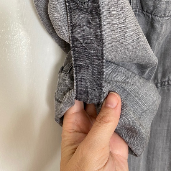 Cloth & Stone Grey Tencel Split-Hem Top, S - Picture 4 of 7